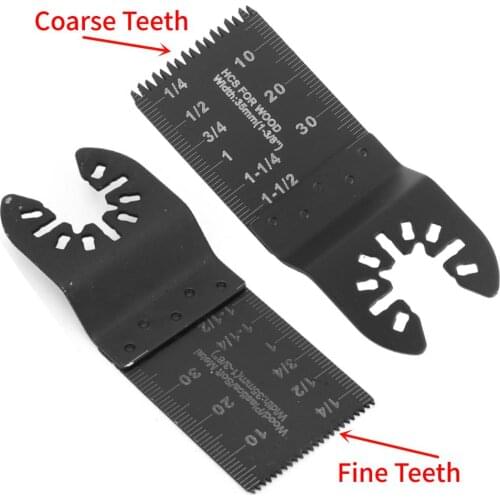10Pcs 35mm High Carbon Steel Oscillating Saw Blade Rotary Cutting Multi Tool Coarse/Fine Teeth For Wood PVC Pipe Soft Metal Cut