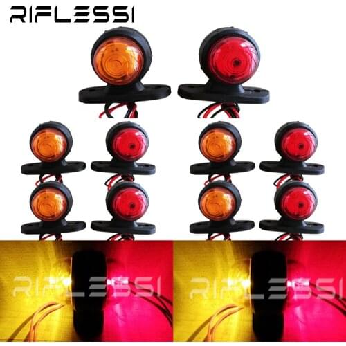 10 x 12V 24V LED Parking Lights Truck Trailer Side Marker Position Lamp Tractor Lorry Clearance Light Turn Signal Red Amber