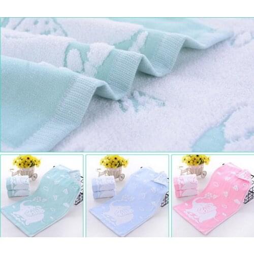 100pcs Cute Cotton Kids Towel Baby Super Soft Kittens High End Towel Strong Water Absorbing Towel 25*50cm