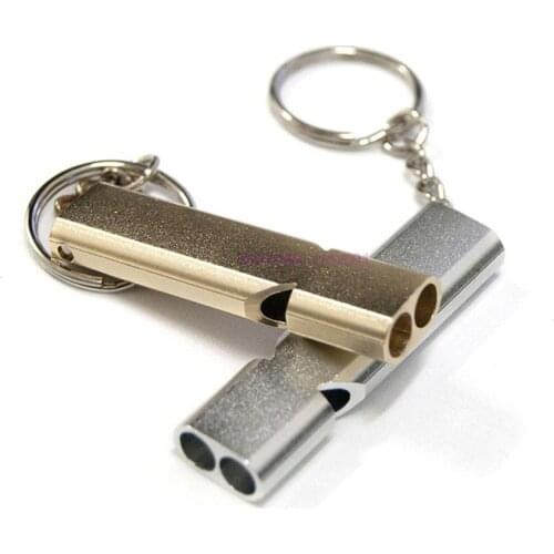 100pcs/lot Outdoor safety emergency whistle Outdoor Camping Double Tube High Frequency Survival Whistle Self-defense Tools