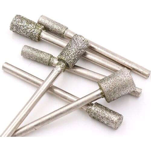 3/4/5/6/8mm Cylinder Diamond Grinding Burrs Drill Bit for Dremel 60 Grit Coarse