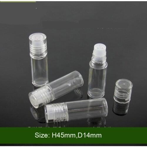 300pcs 3ml Refillable Bottles loose powder jar with 3 holes nail powder bottle with sifter,colver nail glitter powder container