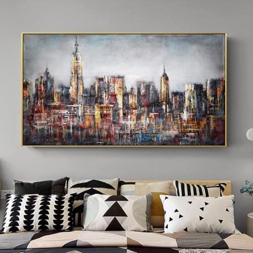 Abstract City Landscape Wall Art Canvas Prints Modern Pop Wall Graffiti Art Paintings Decorative Pictures For Living Room Decor