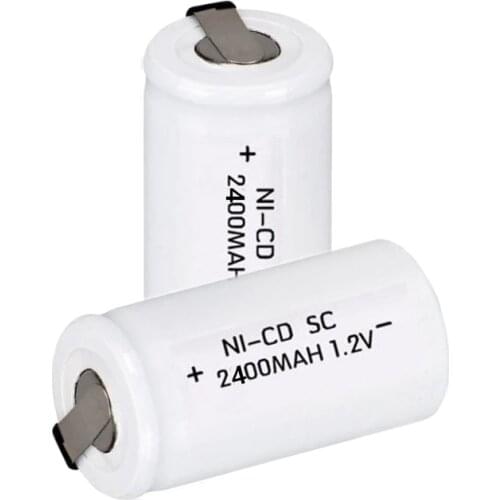SC 1.2V battery 2/6/10/15/20pcs 2400mah Sub C Ni-Cd rechargeable batteries with Tab power tool NiCd SUBC battery for Screwdriver