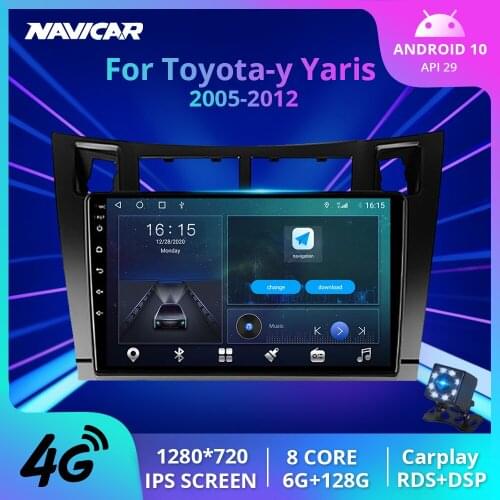 Android 10.0 Car Radio For Toyota-y Yaris 2005-2012 9 Inch Car Multimedia DVD Player GPS Navigation Bluetooth 2din Autoradio DVD