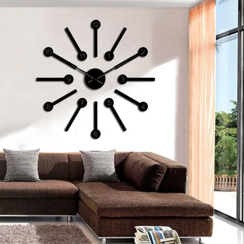 Big Space 3D DIY Mute Big Hands Wall Clock Kit Stickers Home Art Modern House Decor DIY Hanging Wall Watch Housewarming Gift