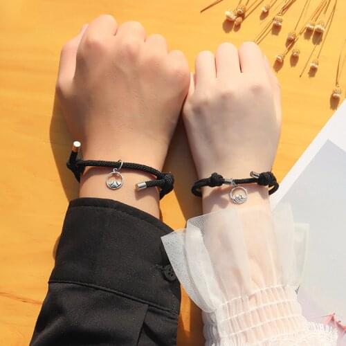 Attract Promise Couples Bracelets for Women Couple Best Friend Men Bracelet Adjustable Rope Weaving Magnet Love Jewelry Handmade