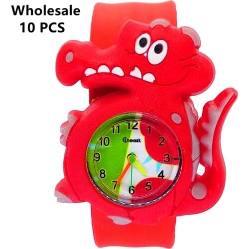Fashion Children Watch Round Dial Kids Watches Girls Boys Slap Wrist Bracelet Baby Clock Quartz Wristwatch for Wholesale 10 Pcs
