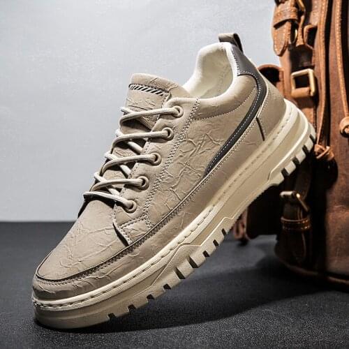 Spring Autumn Striped Decoration Men'n Laether Shoes Luxury Microfiber Breathable Mens Shoes Lace-Up Soft Bottom Mens Shoes