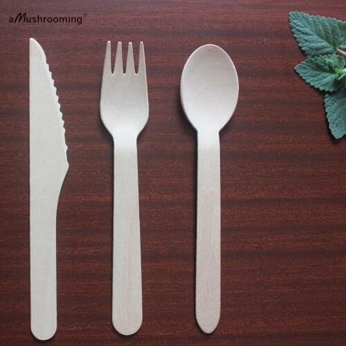 Wooden Disposable Cutlery Serving Spoons Forks Knives Set Biodegradable Flatware for Birthday Wedding Christening Occasions