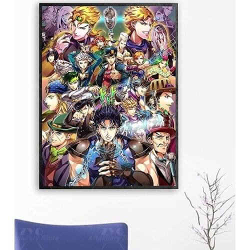 Jojo Bizarre Adventure Poster Japanese Cartoon Prints Manga TV Show Print For Boys Room Wall Decor