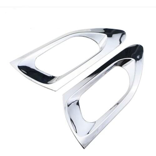 Foal Burning 2Pcs/Set Car Rear Inner Handle Chrome Front Handle Circle Decoration Stickers for Puegoet 2008 2014 - 2017