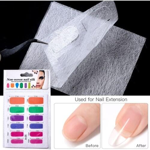 2pcs Nail Glass Fiber Practical Silk Fiberglass Nail Form Acrylic Tips Nail Extension Fibers Glass Fiber for Nails Silk Stickers