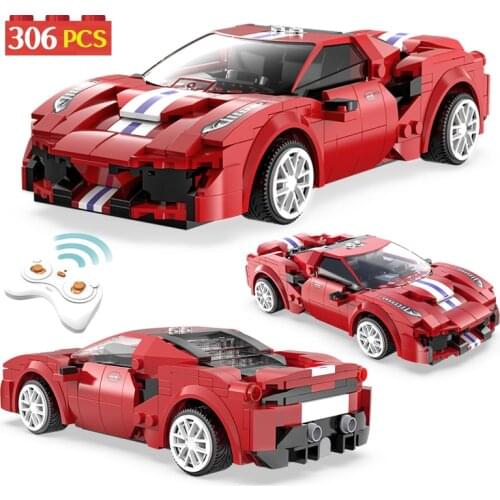 City Technical Car RC Supercar Sport Car Model Building Block Creator MOC Remote Control Racing Vehicle Bricks Toys For Children