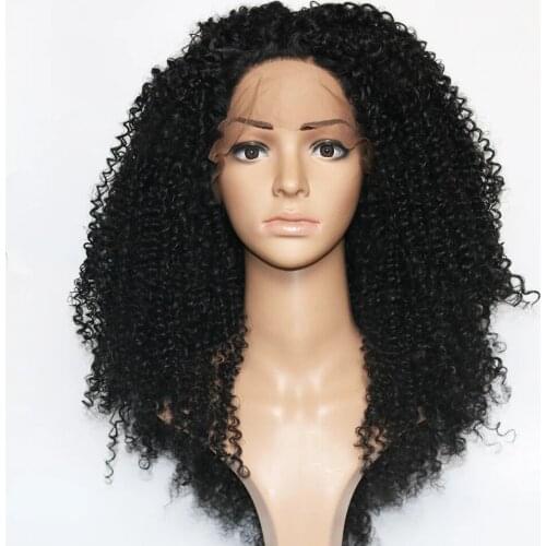 Iseey Hair Afro Kinky Curly Human Hair Summer Wig Human Hair Lace Front Wigs Blonde/Pink/Black Brazilian Natural Remy Hair Wig