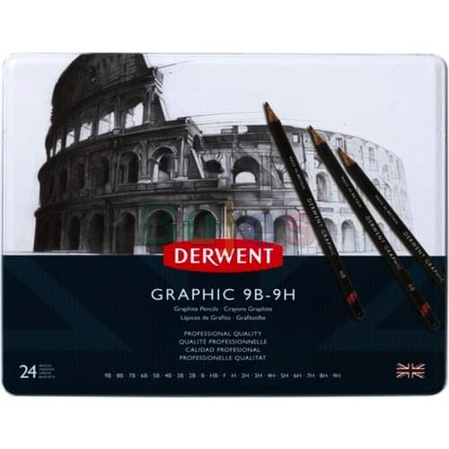 Derwent Graphic Drawing Pencils, Medium, Metal Tin, Sketching Pencils,charcoal Pencil, Art Supplies,art Pencils Graphite