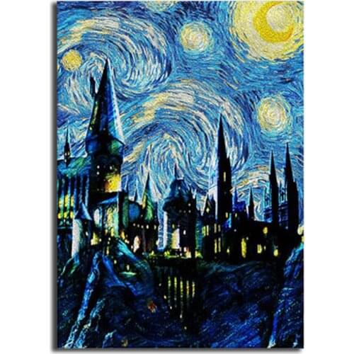 DIY Diamond Painting Witch Cartoon Mosaic Diamond Embroidery Castle Full Square Picture Of Rhinestone Halloween Gift