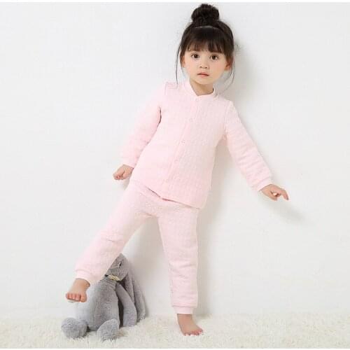 2017 Baby Wear Suit Infant Toddler Boys Warm Silk Cotton-Padded Clothing Set Long Sleeve Cardigan Topwear & Crotch Opening Pants