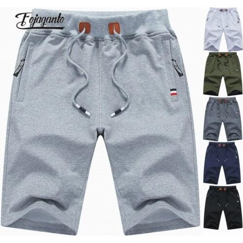 FOJAGANTO Summer Mens Casual Shorts Youth Trend Knit Five-Point Pants Solid Color Mid-Waist Straight Sports Shorts Male