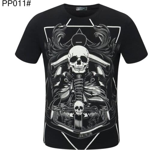 Skull PP Hip Hop Plein Skull Short Sleeve T-shirt Men Fashion 3D Printing Skull Head Shirt T-shirt Mens Gothic Sweatshirt