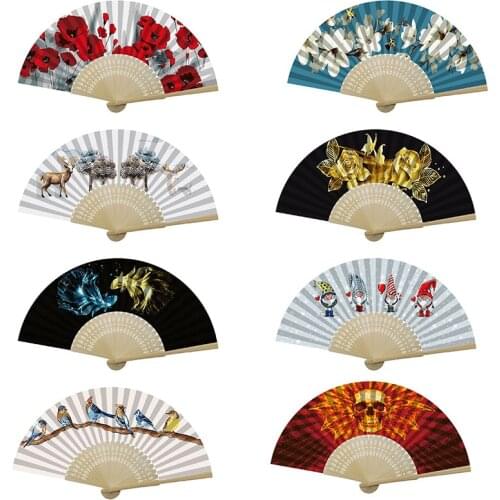DIY Painting by numbers Handmade Oil Painting Folding Fan Picture Diamond Mosaic Craft Home Decora Gift Digital Oil Painting Fan