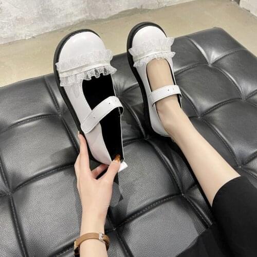 2021 New Japan Style Mary Jane Shoes Ballet Flats Bowtie Strap Round Toe Dancing Party Work Office Ladies Uniform Cartoon Shoes