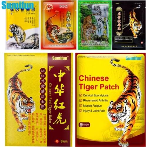 8Pcs/bag 6 Different Types Tiger Balm Plaster Arthritis Patch Back Muscle Joint Knee Arthritis Pain Relief Body Massage Patch