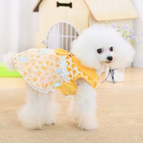 2021 Cute Duck Dog Dress Yorkshire Chihuahua Apparel Pomeranian Shih Tzu Skirt Maltese Poodle Schnauzer Summer Clothes For York