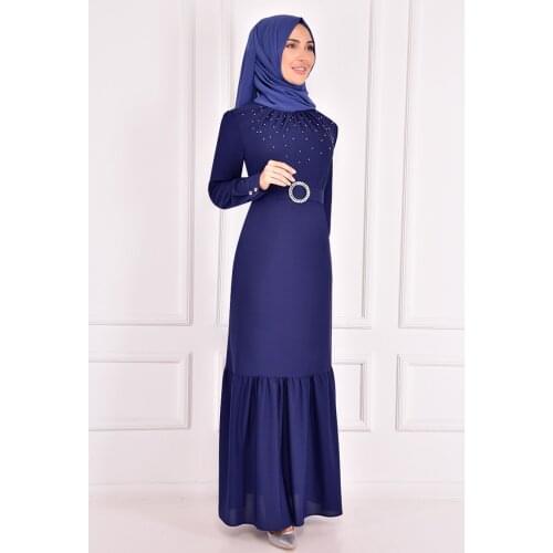 İnci Detay Abiye İndigo ASM12399