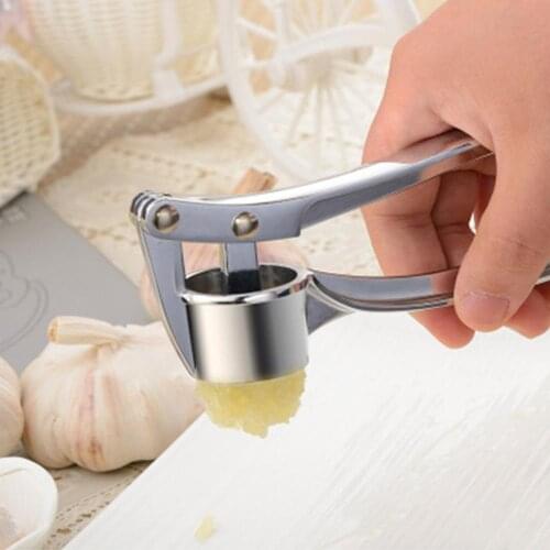 Stainless Steel Garlic Press Mincer Crusher Squeezer Masher Kitchen Cooking Tool