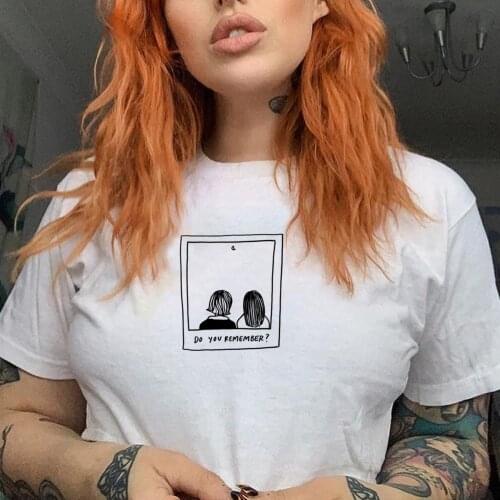 Do You Remember Tumblr Graphic Shirt Summer Fashion Harajuku White T Shirt Youth Punk Tops Hip Hop Grunge 90s Aesthetic Shirts