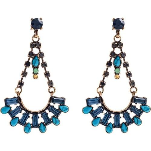 New Fashion Bohemia Earrings For Women Water Drop Zircon Alloy Earring Top Handmade Crystal Jewelry Wholesale