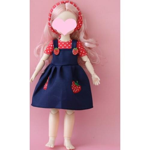1/6 Bjd Dolls Clothes Suit Accessories for 28cm Fat Doll Dress Up DIY Toys for Girls Strawberry Print Clothes Not Included Doll