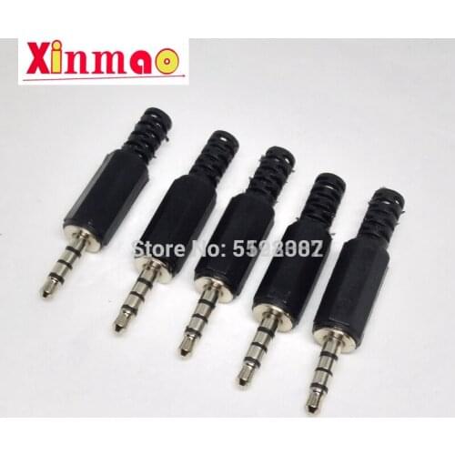 5pcs 3.5mm 1/8" Audio Male Plug 3.5 Jack 4 Sections Balance Plug FOR Microphone Headphone Connector Audio Plug Earphone Socket