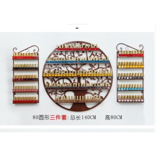Beauty nail rack, wall hanging nail polish display rack, iron display cabinet, circular cosmetic wall mounting rack