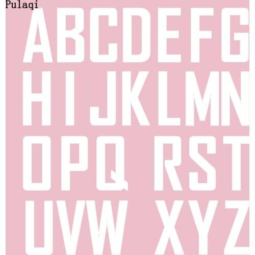 Pulaqi Letter Iron-on Transfers Heat Thermal Transfer Vinyl Sticker Alphabet Patches For Clothes Stripes On Clothes Print Badges