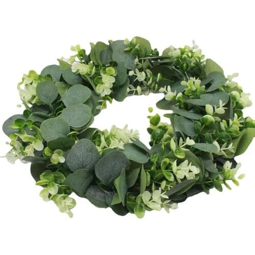 European and American Door Decoration Pendant Simulation Eucalyptus Garland Rattan Ring