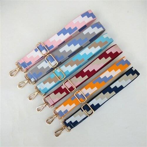 New Fashion Colored Belt Bag Strap Accessories For Women Rainbow Adjustable Shoulder Hanger Handbag Straps Decorative Chain Bag