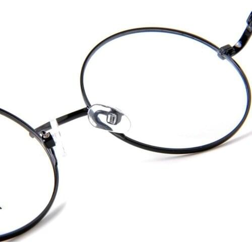 Viodream Vintage Glasses Frame Plain Mirror Big Round Metal Optical Frame Girl Eyeglass Clear Lens oculos feminino de grau