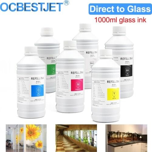 1000ML High Temperature Glass Ink for Digital Glass Printing Direct to Glasss For Seiko Konica StarFire Printhead Printer