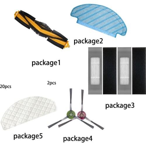Main Roller Side Brush &Filters For Ecovacs OZMO T8 Vacuum Cleaner Parts Vacuum Cleaner Part Replace Vacuum Cleaner Accessories