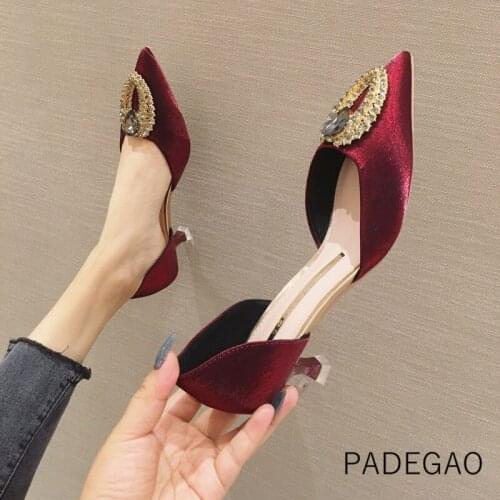 Korean Style 2020 Elegant Women Shallow Heels Fashion Casual Point Toe Pump Shoes for Ladies