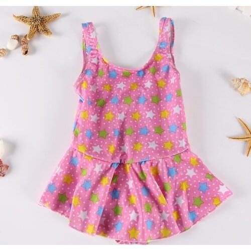 1Pc Baby Girl Cartoon Flower Print Pattern Cute Swimsuit Kids Swimwear Bikini Bathing Suit Tutu Fashion Swimsuit