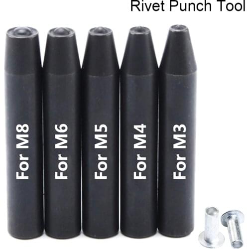 1Piece M3 M4 M5 M6 M8 Rivet punch tool Punch Pin Tool for Aluminum Flat Round Head Half Hollow Shank Rivet Aluminum Rivet Nut