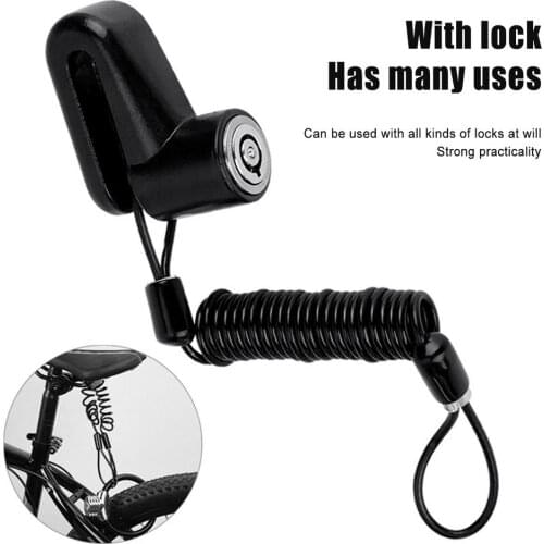 1Pcs Black 1.2M Bike Spring Cable Lock Anti-Theft Rope Alarm Disc Lock Bicycle Security Reminder Motorcycle Theft Protection