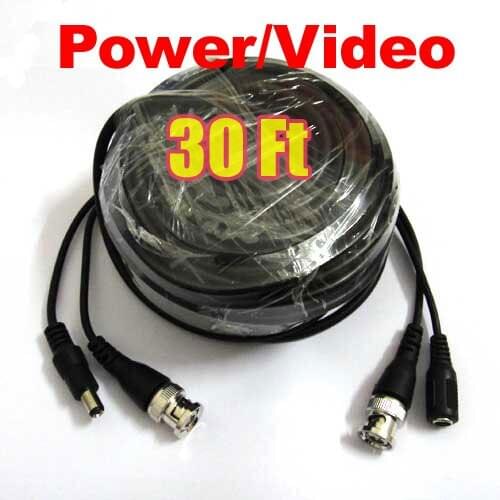 30ft 10M Video Power CCTV Cable With BNC Male For Security Camera