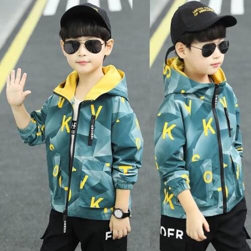 4 5 6 7 8 9 10 11 12 13 Yrs Graffiti Color Kids Boy Jackets For Spring Autumn Boys Coat 2021 Children Windbreaker Casual Clothes