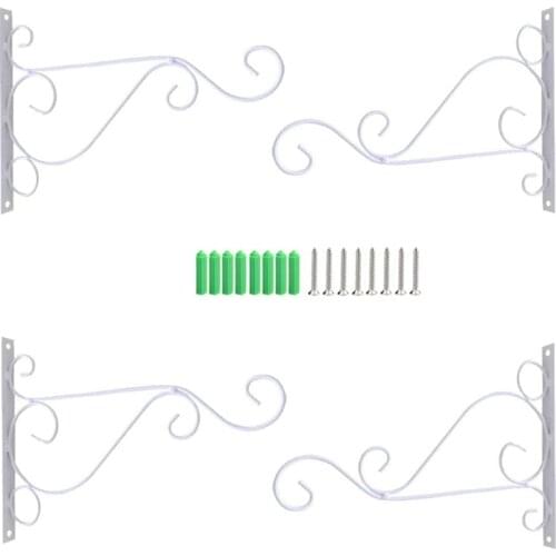 4 Packs Metal Plant Hangers Wall Mount Bird Feeder Hangers for Hanging Planters, Lanterns, Bird Feeders, Wind Chimes