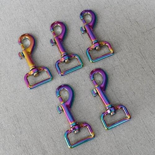 50 Pcs/Lot 25mm Colourful Metal Retaining Clip Trigger Dog Buckle Ring Key Hooks retaining DIY Craft Lobster Clasp Accessories