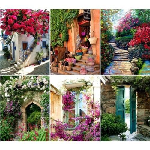 5D DIY Diamond Painting Door Scenery Full Square/Round Drill Diamond Embroidery Mosaic Cross Stitch Home Decor Gift